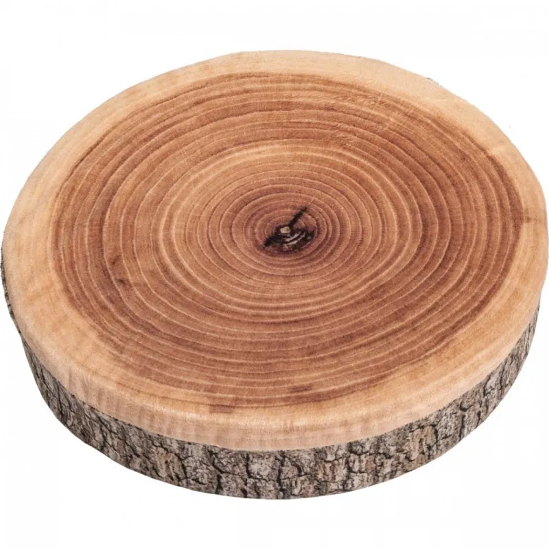 Unique cushion in the shape of a wooden stump, a perfect decorative addition to your home. Add a touch of fun and nature to your indoor or outdoor decor. It can be used as a cushion on a chair or as a standalone decorative piece.